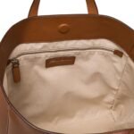 SANTONI BROWN LEATHER LAPTOP BAG