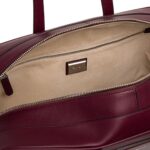 SANTONI BURGUNDY LEATHER WEEKEND BAG