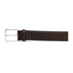 SANTONI ADJUSTABLE BROWN SAFFIANO LEATHER BELT