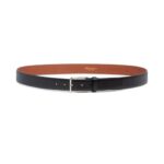 SANTONI MEN’S BLUE EMBOSSED LEATHER ADJUSTABLE BELT