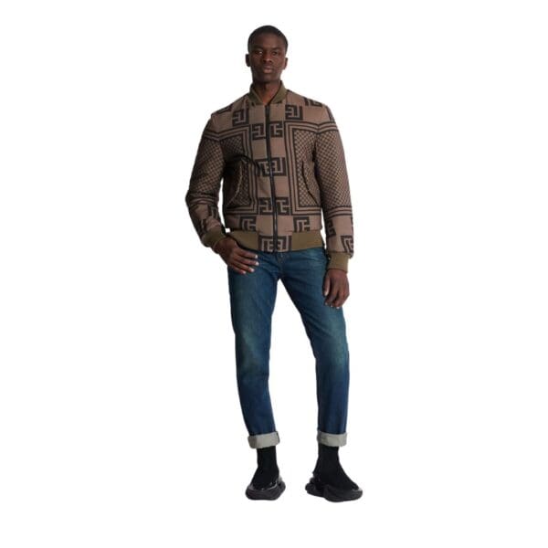 BALMAIN REVERSTIBLE MINI MONOGRAM BOMBER JACKET