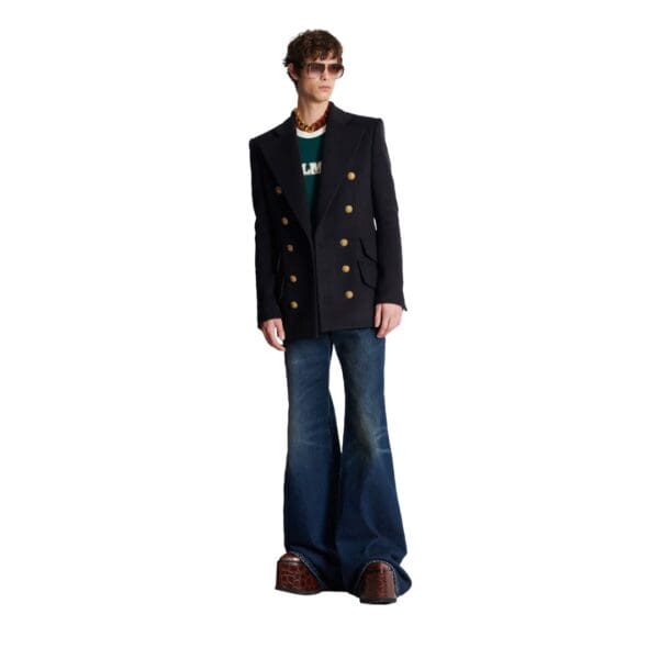 BALMAIN SHORT MILITARY STYLE COAT