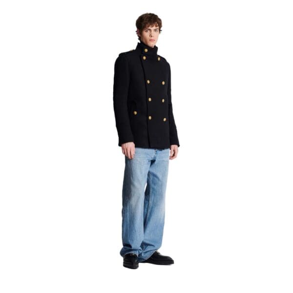 BALMAIN SHORT MILITARY STYLE COAT