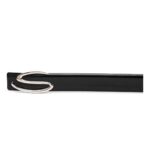 SANTONI MEN’S POLISHED BLACK LEATHER S BUCKLE BELT