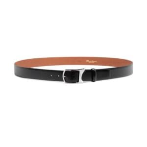 SANTONI MEN’S BLACK LEATHER ADJUSTABLE BELT