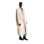 BALMAIN UNISEX LONG FRINGED WOOL AND CASSHMERE COAT