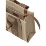 CHLOE SMALL WOODY TOTE BAG IN LINEN DARK NUT
