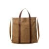RALPH LAUREN LEATHER-TRIM CANVAS TOTE