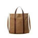 RALPH LAUREN LEATHER-TRIM CANVAS TOTE
