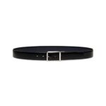 SANTONI REVERSIBLE AND ADJUSTABLE BLACK AND BLUE LEATHER BELT