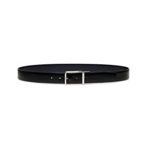SANTONI REVERSIBLE AND ADJUSTABLE BLACK AND BLUE LEATHER BELT