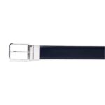 SANTONI REVERSIBLE AND ADJUSTABLE SMOOTH BLUE AND TUMBLED BLACK LEATHER BELT