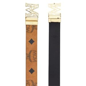MCM CLAUS LAUREL M REVERSIBLE BELT 1.75” IN MAXI VISETOS COGNAC