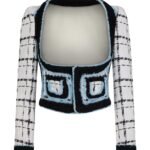 DSQUARED2 BOUCLÉ LONG SLEEVES CORSET BLAZER