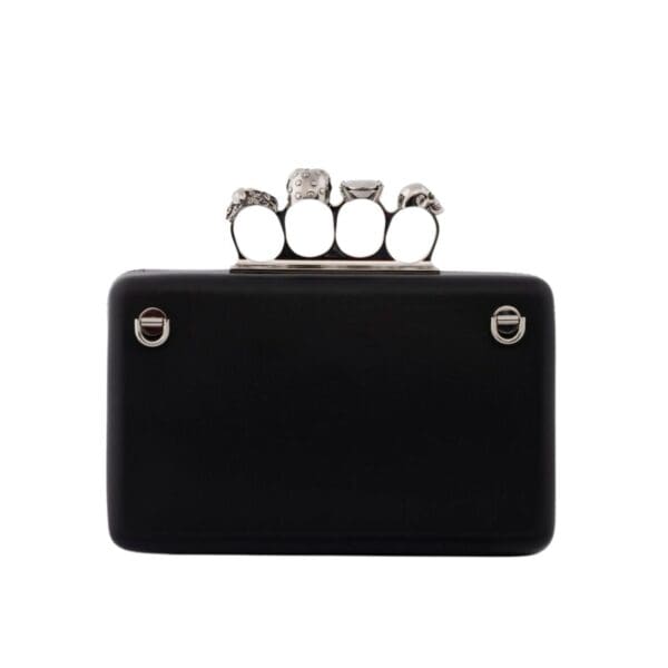 ALEXANDER MCQUEEN MANS THE KNUCKLE TWISTED CLUTCH IN BLACK