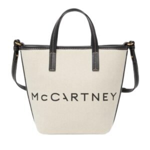 STELLA MCCARTNEY LOGO CANVAS CROSSBODY TOTE BAG
