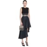 ALEXANDER MCQUEEN WOMANS EXPLODED VICTORIAN JEWEL KNUCKLE CLUTCH IN SILVER