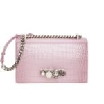ALEXANDER MCQUEEN WOMANS Pink JEWELLED SATCHEL IN ANTIQUE PINK