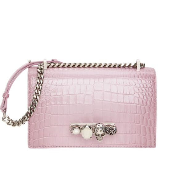 ALEXANDER MCQUEEN WOMANS Pink JEWELLED SATCHEL IN ANTIQUE PINK