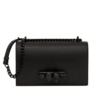 ALEXANDER MCQUEEN WOMANS JEWELLED SATCHEL IN BLACK