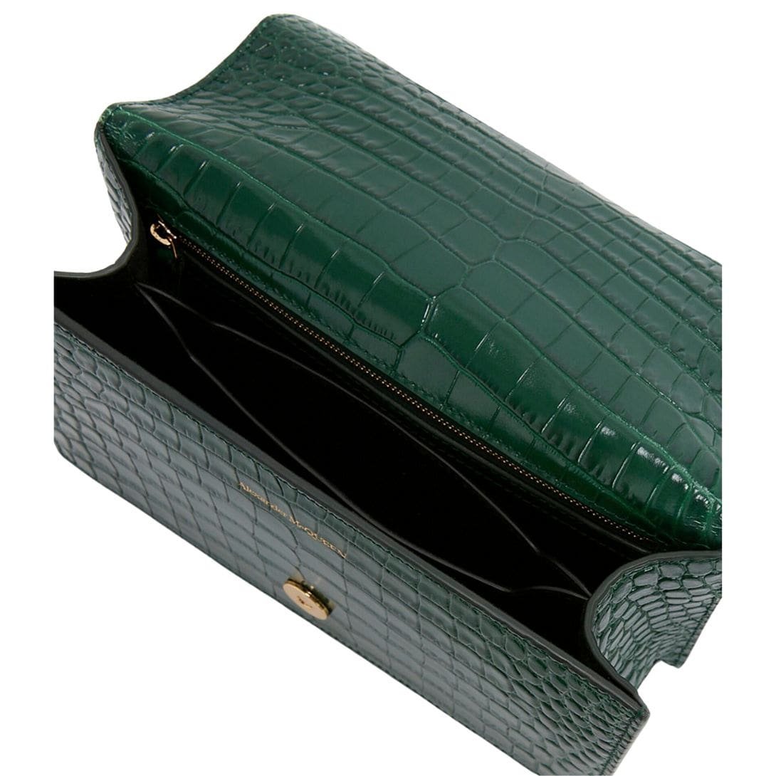 ALEXANDER MCQUEEN WOMANS JEWELLED SATCHEL IN EMERALD