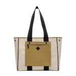 MCM REVERSIBLE DIAMOND TOTE IN CANVAS LEATHER MIX BEIGE