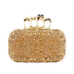 ALEXANDER MCQUEEN WOMANS KNUCKLE CLUTCH IN GOLD