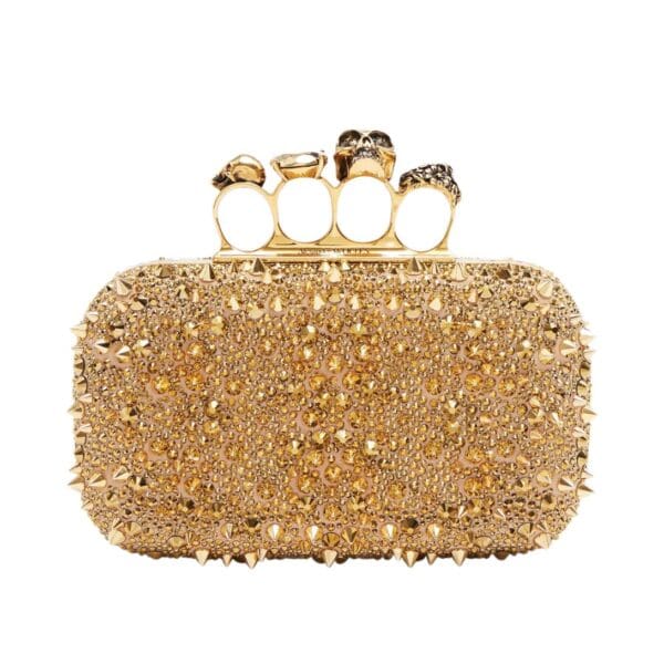 ALEXANDER MCQUEEN WOMANS KNUCKLE CLUTCH IN GOLD