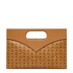 MCM DIAMOND TOTE IN VISETOS LEATHER MIX COGNAC