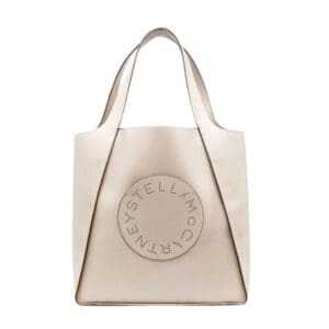 STELLA MCCARTNEY LOGO GRAINY ALTER MAT TOTE BAG