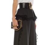 ALEXANDER MCQUEEN WOMANS MINI JEWELLED SATCHEL IN BLACKGOLD