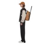 MCM STARK TENNIS BACKPACK IN MEGA LAUREL VISETOS COGNAC