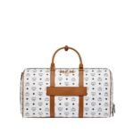 MCM OTTOMAR WEEKENDER BAG IN MEGA LAUREL VISETOS WHITE