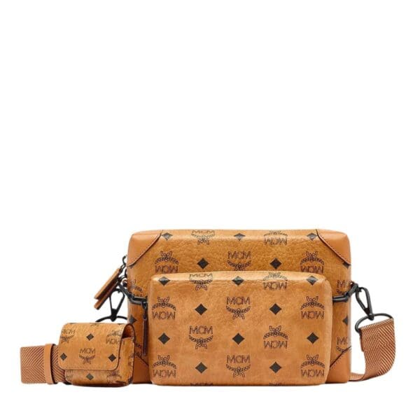 MCM KLASSIK MULTIFUNCTION CROSSBODY IN VISETOS COGNAC