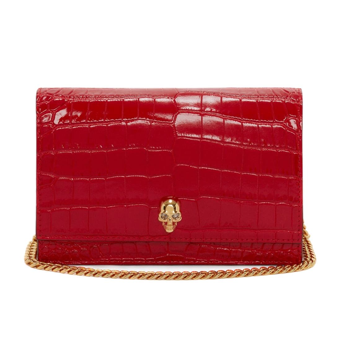 ALEXANDER MCQUEEN WOMANS SMALL SKULL IN DEEP RED