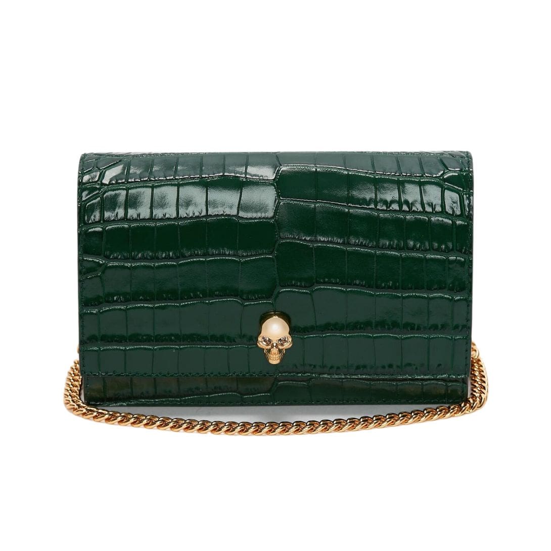 ALEXANDER MCQUEEN WOMANS SMALL SKULL IN EMERALD