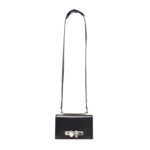 Alexander McQueen Women's The Biker Mini Jewelled Satchel in Black: An edgy, stylish satchel adorned with jewels, perfect for adding a bold touch to any outfit.