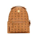 MCM SMALL STARK BACKPACK IN VISETOS COGNAC