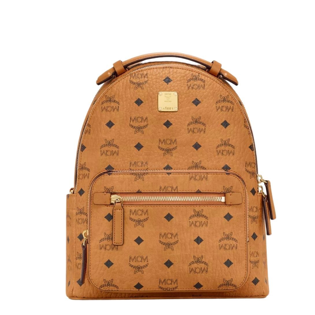 MCM SMALL STARK BACKPACK IN VISETOS COGNAC