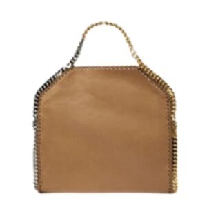 STELLA MCCARTNEY FRAYME STUDDED GRAINY ALTER MAT MEDIUM FLAP SHOULDER BAG