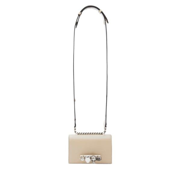 ALEXANDER MCQUEEN WOMANS THE BIKER MINI JEWELLED SATCHEL IN CAMEL