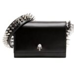 ALEXANDER MCQUEEN WOMANS THE BIKER SMALL SKULL BAG IN BLACK