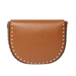 STELLA MCCARTNEY FRAYME STUDDED GRAINY ALTER MAT MEDIUM FLAP SHOULDER BAG