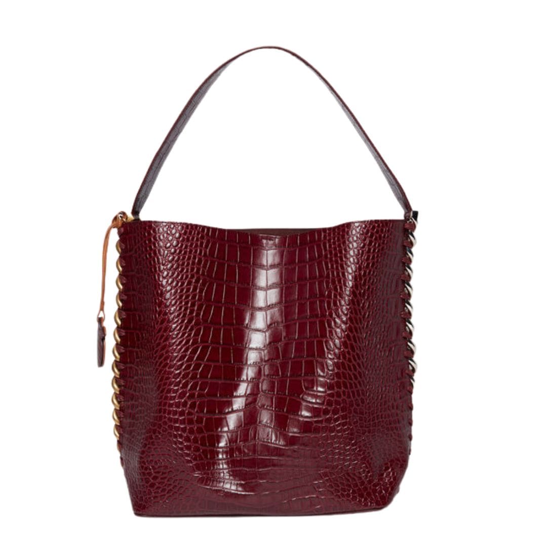 STELLA MCCARTNEY FRAYME CROC-EFFECT EMBOSSED TOTE BAG