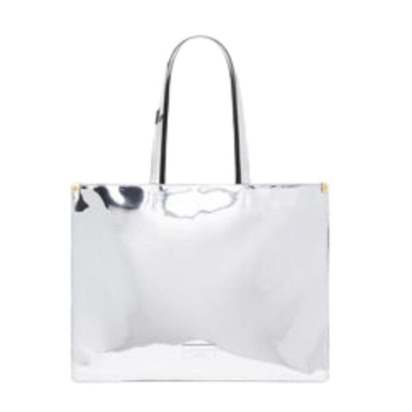 STELLA MCCARTNEY SEXY ROBOT GRAPHIC MIRRORED CHROME-EFFECT TOTE BAG