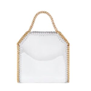 STELLA MCCARTNEY FALABELLA MIRRORED CHROME-FINISH TOTE BAG