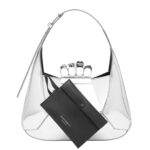 ALEXANDER MCQUEEN WOMENS THE JEWELLED HOBO BAG IN SILVER