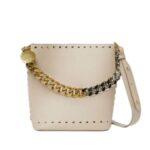 STELLA MCCARTNEY FRAYME STUDDED GRAINY ALTER MAT BUCKET BAG