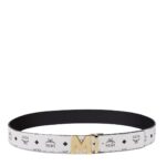 MCM CLAUS M REVERSIBLE BELT 1.75" IN VISETOS WHITE/GOLD