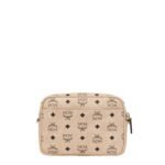 MCM SMALL AREN CROSSBODY IN MEGA LAUREL VISETOS BEIGE